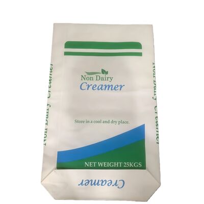 calidad  Food-Grade Paper Open Mouth Bag with  Block Bottom for 25kg Non Dairy Creamer fábrica