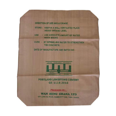 El cemento tejido de los PP de la válvula del fondo del bloque del polipropileno tejido empaqueta los envases de empaquetado de 20kg 25kg 30kg 40kg 50kg