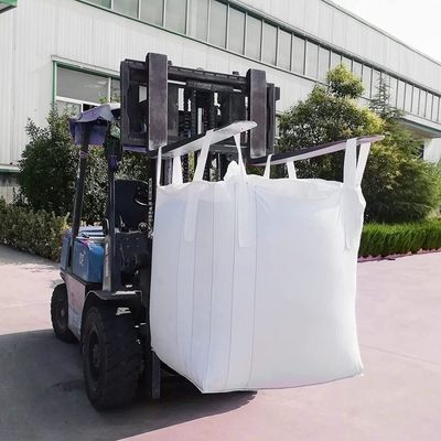 Bolsos enormes inferiores planos 1 Ton For Firewood Construction Cement respirable de Fibc PP