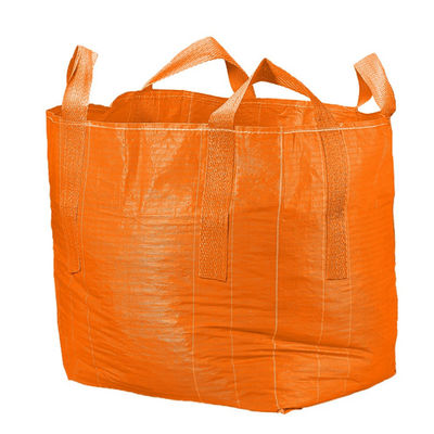 Bolsos enormes inferiores planos 1 Ton For Firewood Construction Cement respirable de Fibc PP