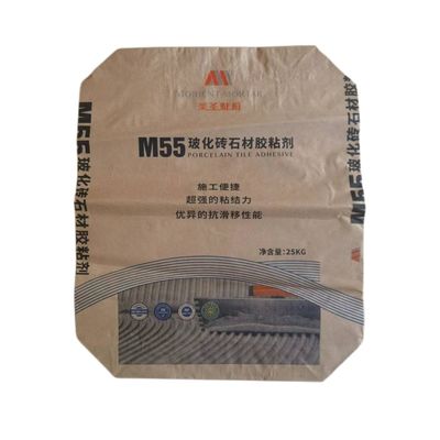 Bolsas de Válvula Multicapa de Papel para Adhesivo de Porcelana de 25 kg