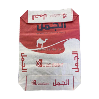 2 capas 90GSM Bolsas de papel de válvulas Bolsas de embalaje de cemento 50kg Bloque de fondo personalizado