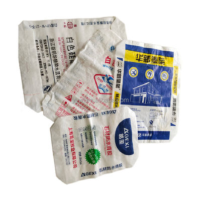 Bolsa de cemento de fondo cuadrado personalizada de 20 kg de azulejos de polipropileno adhesivos bolsa de válvula tejida