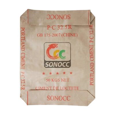 25 KG 40 KG 50 KG Bolso de tejido de PP Bolso de cemento de PP vacío Bloque de fondo con válvula