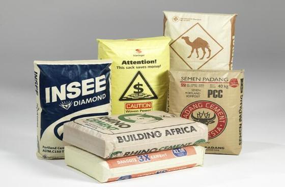 Bolsa de válvula tubular laminada de polipropileno tejido para 50 kg de fondo cuadrado Bolsa de cemento Superficie de impresión 100% polipropileno virgen