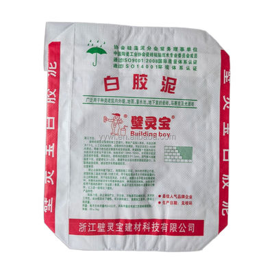 Saco de cemento tejido de PP con válvula de 25 KG y 50 KG con fondo cuadrado y termosellado, certificado ISO9001:2008