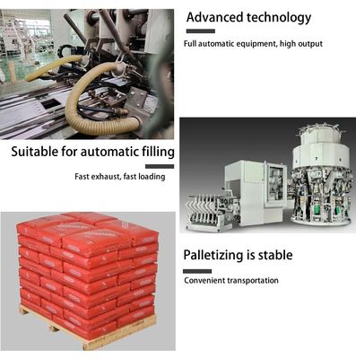25 kg 40 kg 50 kg Bolsa de embalaje de mortero de bloque de PP Bolsa de fondo con válvula de cierre automático para cemento