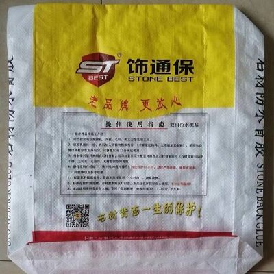 Bolsa válvula de polipropileno tejido laminado BOPP a prueba de humedad para 20 kg, 25 kg, 30 kg, mezcla seca, piedra, pegamento trasero