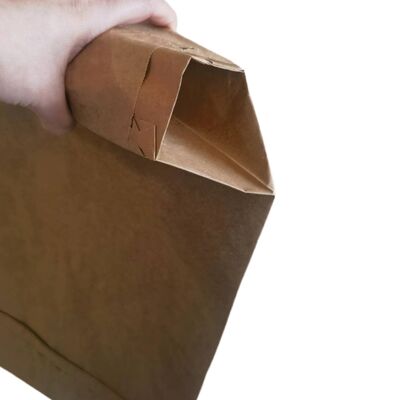 2 capas de bolsas de papel 90GSM con fondo de bloque para bolsas de embalaje de cemento de 50 kg