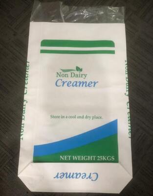 Bolsa de papel de calidad alimentaria con boca abierta y fondo de bloque para 25 kg de crema no láctea