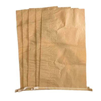 20kg Kraft Paper Bag with Open Mouth Sewn Bottom for Slag Remover Slag Collector Foundry Slag Packaging Custom Size Available