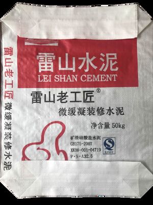 Bolsa de Cemento Laminada AD Star PPW de 50kg, Fondo Cuadrado, Bolsa de Plástico Tejido con Válvula