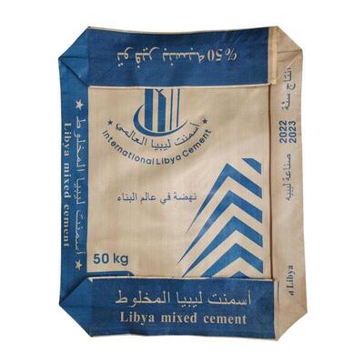 Bolsa de cemento de PP de 50 kg Resistente a la humedad Cuadrada de la válvula inferior Bolsa de cemento de PP 75GSM a 90GSM Bolsa de válvula tejida