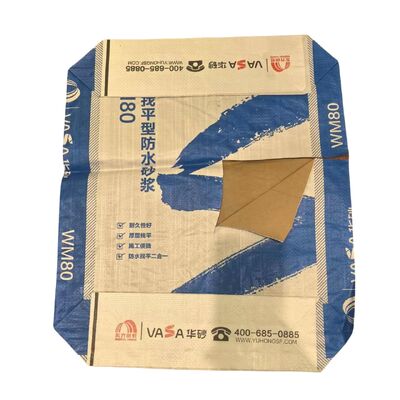 Bolsa de válvula de tejido de PP con revestimiento interior de papel para envases de mezclas secas de cemento de 20 kg 25 kg 40 kg